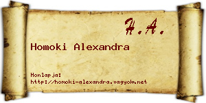 Homoki Alexandra névjegykártya