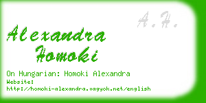 alexandra homoki business card
